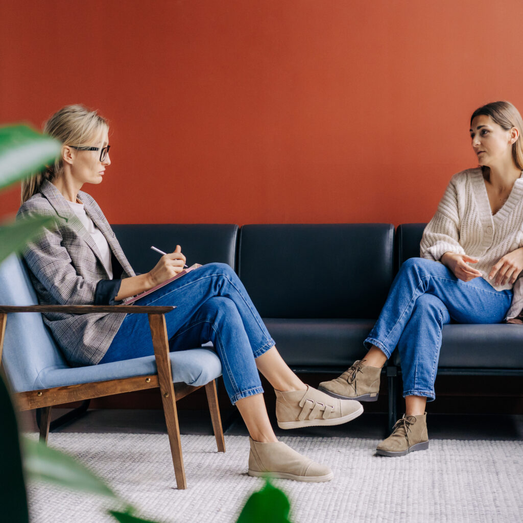 Woman at a therapy session at Emberhaven in North Carolina