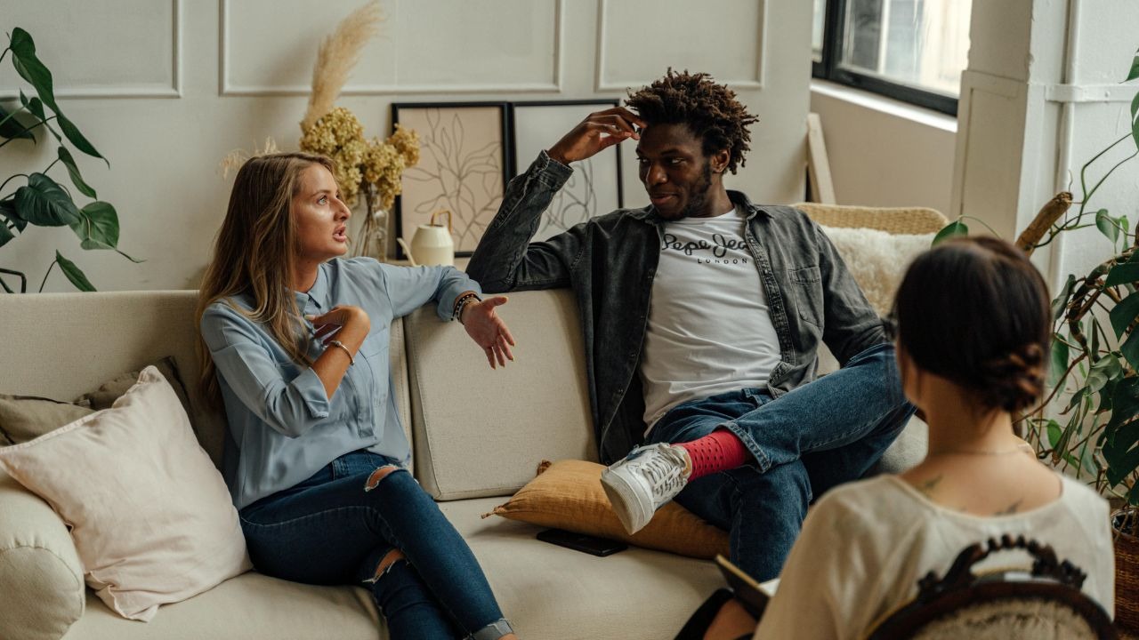 couple solving their communication issues in couples therapy at Emberhaven